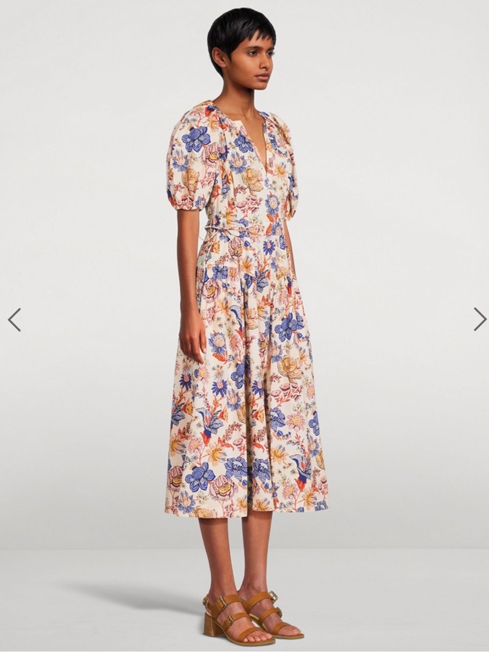 ULLA JOHNSON Carina Midi Dress In Floral Print